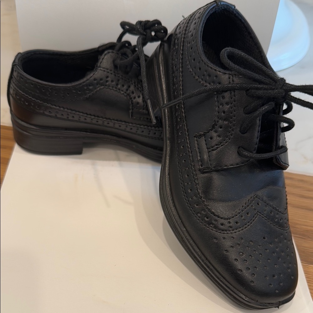 Classic Black Leather Boy’s Shoes - Worn Once